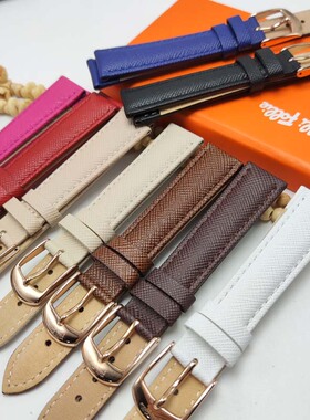 16/20mm芙丽手表带FolliFollie表带16r013原装真皮十字纹wf14r034