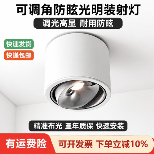 免开孔明装防眩光可调角度射灯