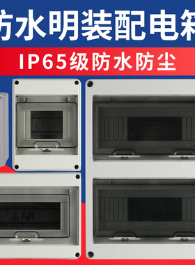 HT-5回路8 12塑料防水配电箱新能源充电户外室外防雨漏保空开盒子