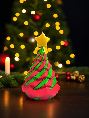 3D打印圣诞树螺旋推推乐旋转乐解压室内摆件节日礼物儿童玩具