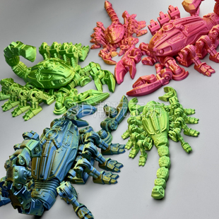 3D打印赛博机甲蝎子模型玩具仿真动物科教古生物创意礼物摆件装饰