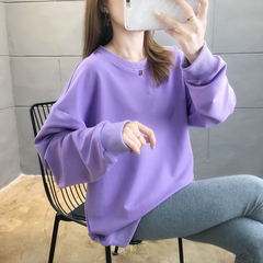 Autumn 2020 new trend solid color loose crew neck sweater women's jacket s-4xl