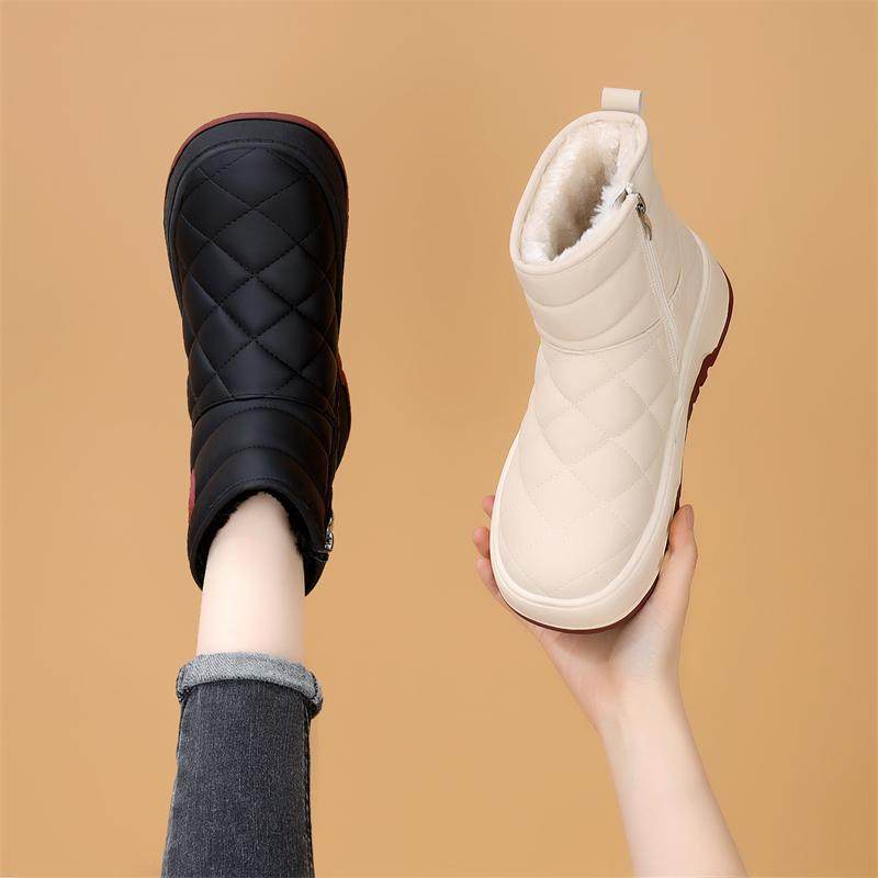 加绒加厚雪地靴女2025新款冬季白色短靴防滑厚底时尚雪地棉保暖鞋,女鞋,时尚雪地靴,淘宝优惠券,粉丝福利购,淘宝优惠卷