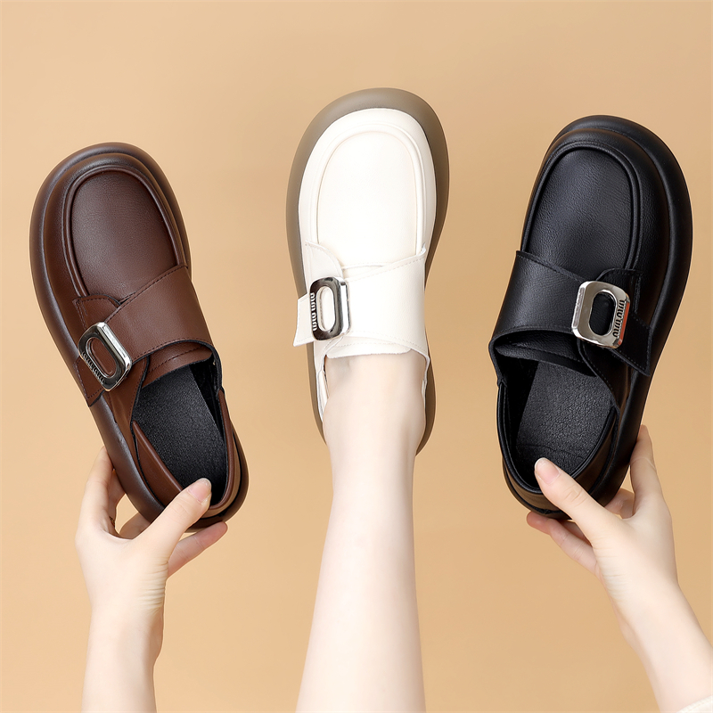 百搭英伦风防滑时尚两穿乐福鞋女