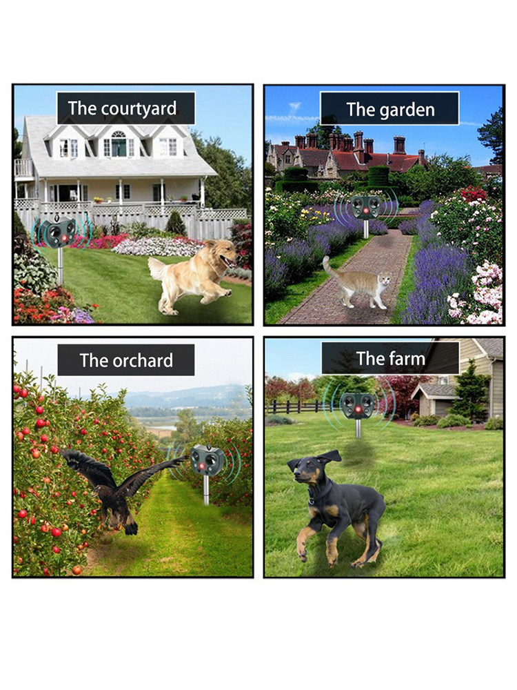 태양광 초음파 조류 퇴치기 고양이 퇴치기 쥐 퇴치기 야외 정원 안뜰 매너 퇴치기 고양이와 개 퇴치기