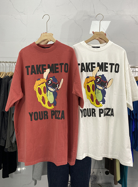 韩版2025新款宽松显瘦短袖T恤女中长款气质圆领套头卡通漫画字母