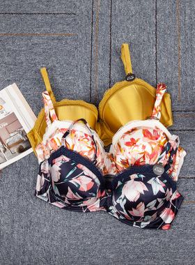 欧美MS奢华精致真丝大罩杯文胸大码内衣胖MM薄款（65-90ABCDEF）