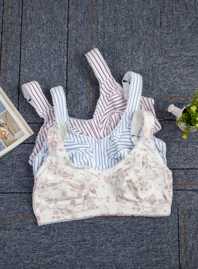 欧美大码印花内衣棉质妈妈舒适文胸宽肩带全罩杯（110-130BCDEF）
