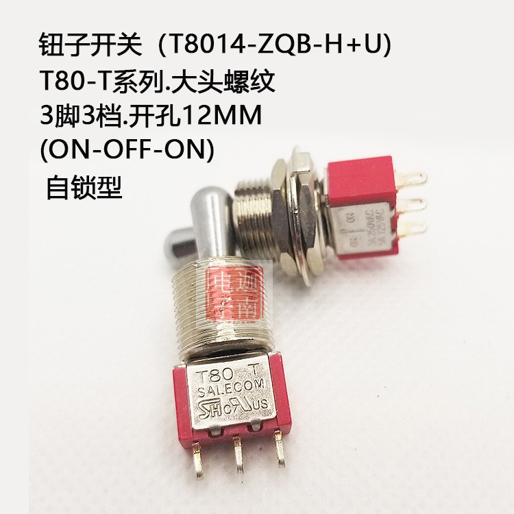 台湾兴瀚Salecom SH 摇头 钮子 摇臂开关 T8014-ZBQ 3脚3档 12MM