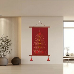 百福图玄关装 饰画福字字画红色葫芦新年喜庆挂画客厅办公室墙壁画