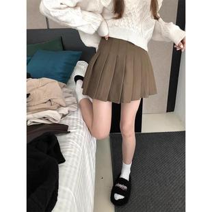 百搭高腰显瘦Bm纯色女士裙 厚羊毛百褶裙 iphone冬季 限量