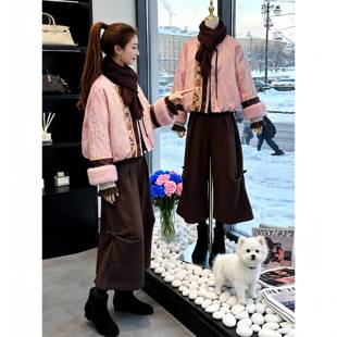 巨好看 棉服外套阔腿裤 两件套 国风短款 2025超火穿搭一整套新中式