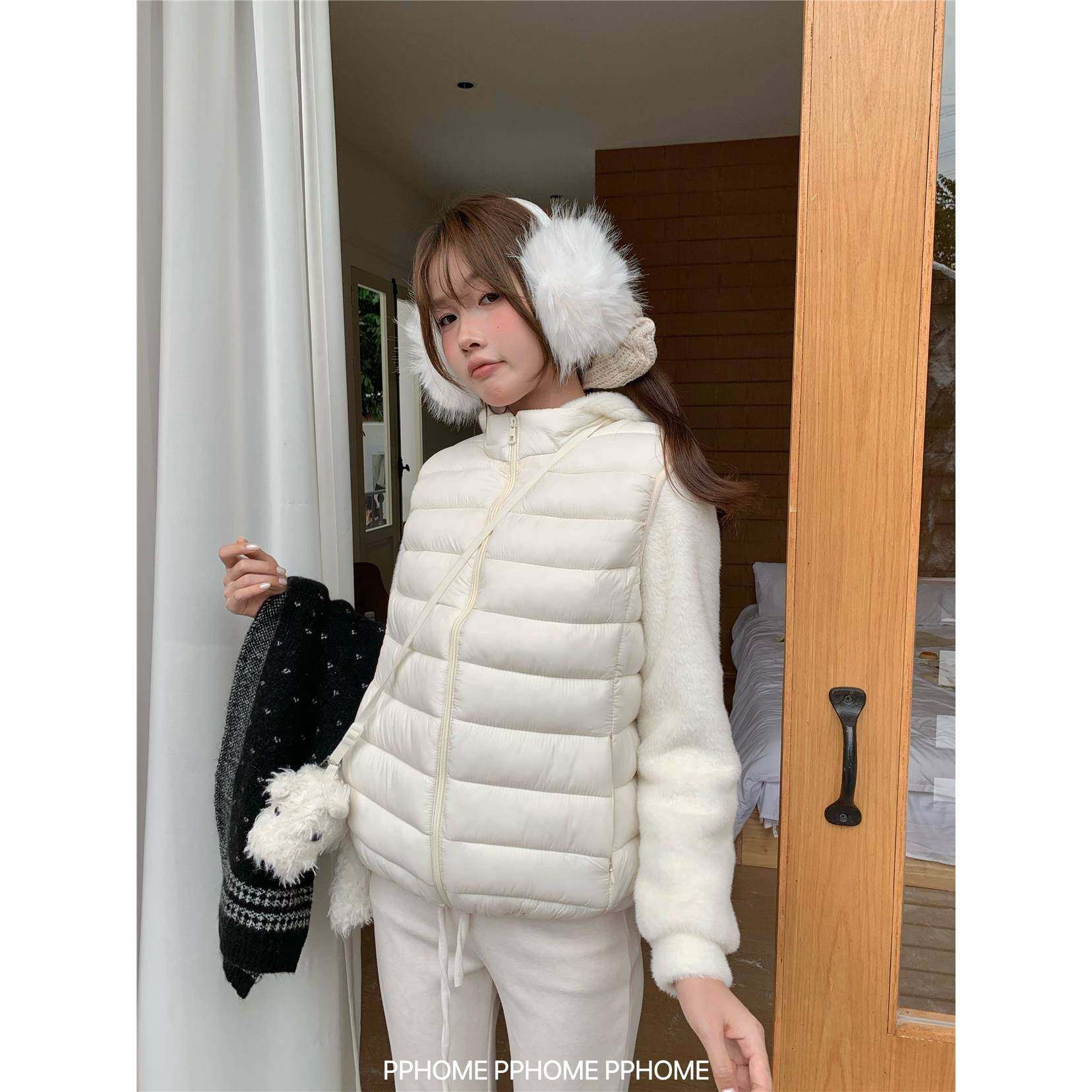 自制~富家女御寒手册 排骨棉服马甲冬宽松保暖背心坎肩外套