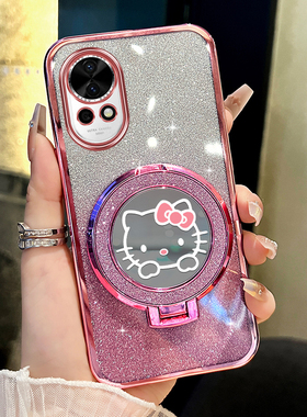 适用于华为nova12pro手机壳nova11闪粉猫咪支架nova10保护壳nova9透明se网红nova12活力版硅胶ultra防摔女款