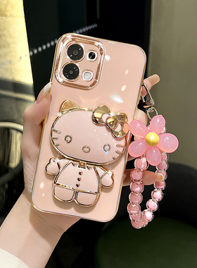 适用oppoa6手机壳新款oppoa6pro可爱猫咪补妆镜子支架保护套网红女款硅胶全包防摔