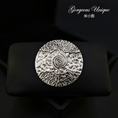 1925磁吸复古浮雕灵魂树胸针精致奢华内敛生命树胸花做旧古风配饰