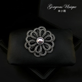 胸花 830高档精致典雅胸针 女士西服西装 复古内敛小众别针配饰