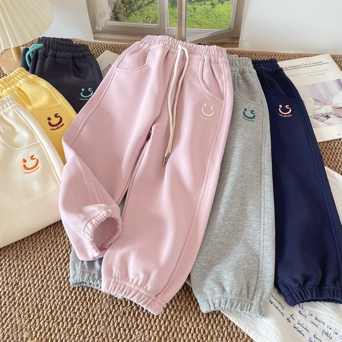 洋气童装春秋款儿童男女童棉质束口运动裤宝宝中大童时尚卫裤长裤