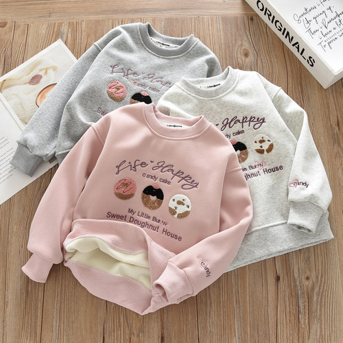 女孩春秋冬穿的薄绒卫衣