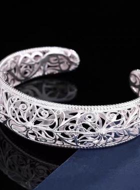 镂空宽面花丝手镯女款民族宫廷风