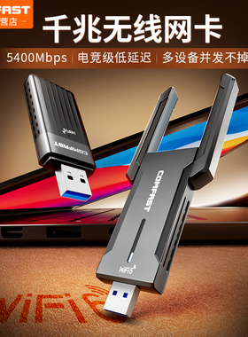 COMFAST CF-970AX免驱动电竞无线网卡双频3000M台式机WIFI6千兆电脑笔记本USB外置5g大功率WiFi接收器发射器