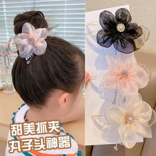 儿童丸子头抓夹盘发神器扎马尾花卡发夹女孩发卡头饰女童头花发饰