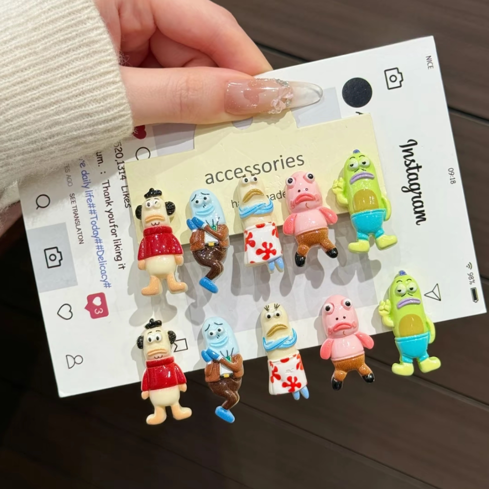 可爱比奇堡丑萌搞怪呆呆鱼迷你发夹碎发前额发饰刘海发卡饰品头饰图片