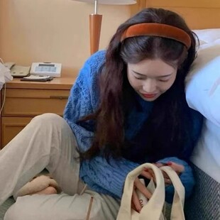 秋冬美拉德南瓜色丝绒发箍女2025新款气质压发头饰高颅顶头箍