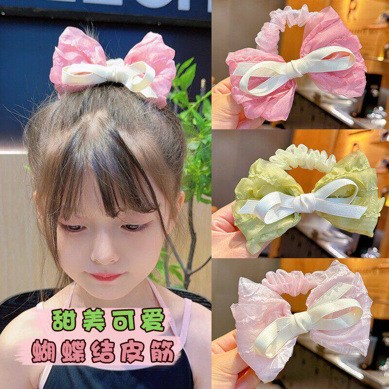 2026夏季新款韩国儿童女童蝴蝶结发饰小女孩甜美公主顶夹缎带头饰