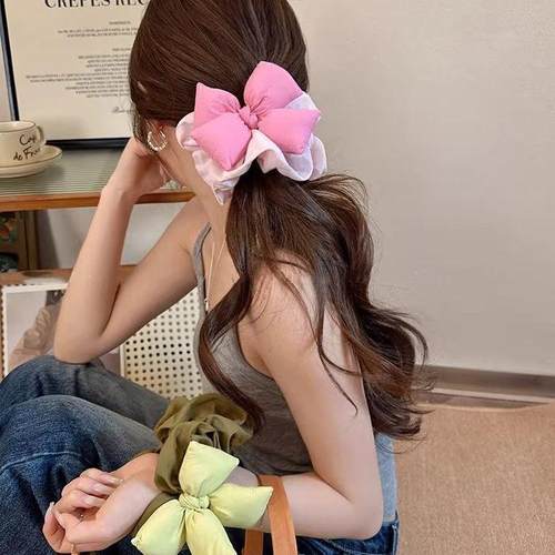 彩色入侵~夏季充棉蝴蝶结大肠发圈橡皮筋女扎头发绳2026新款发绳
