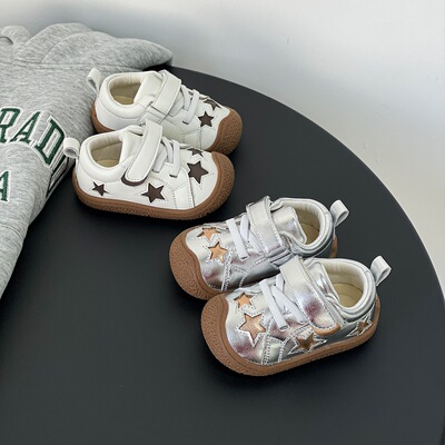 SHE IS EMMA春秋新款 韩版星星学步小白鞋 男女童软底休闲运动鞋