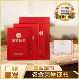 浮雕奖章款荣誉证书定做外壳打印制作内页聘书获奖LOGO定制