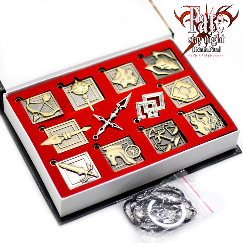 二次元动漫周边命运长夜fate亚瑟王黑saber塞巴令咒 项链钥匙扣