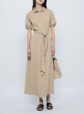 FDS003 女士短袖连衣裙 收腰显瘦系带 功能性四面弹面料 透气舒适