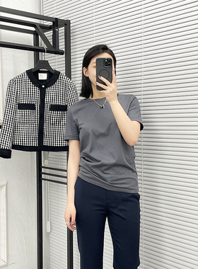 LYNN STUDIO韩国原单外贸女士短袖T恤 双丝光莱卡棉春夏打底191