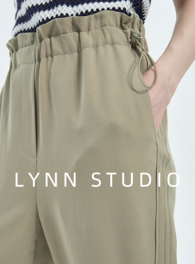LYNN STUDIO女士长裤 上身凉感面料 夏季通勤休闲纯色净版 9110