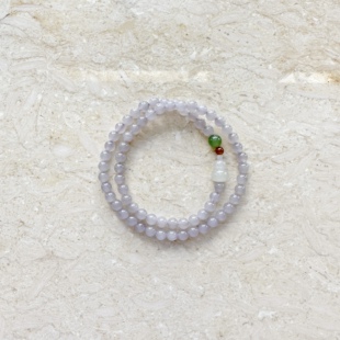 偶遇良人|原创设计天然和田玉淡烟紫白玉葫芦多宝多圈手链手串女