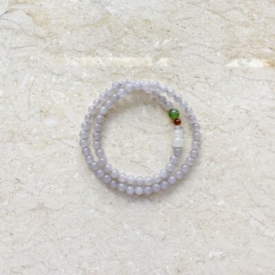 天然和田玉烟紫多圈手链手串女