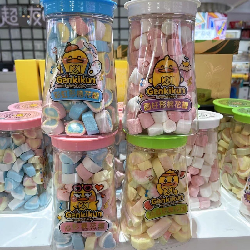 KK超友味彩虹形棉花糖西瓜心形花形卡通可爱造型休闲食品儿童零食