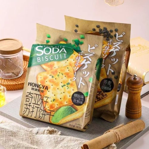 奇亚籽葱香咸味苏打饼干休闲零食