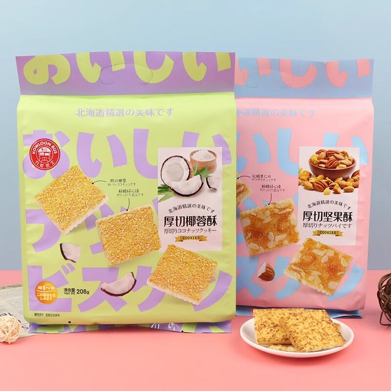 九龙巴士厚切椰蓉酥208g坚果酥饼干早餐下午茶小点心宿舍追剧零食