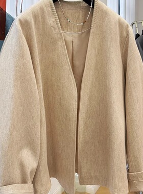 2026超火高级感日系穿搭V领独特超好看西装外套女春秋季休闲夹克