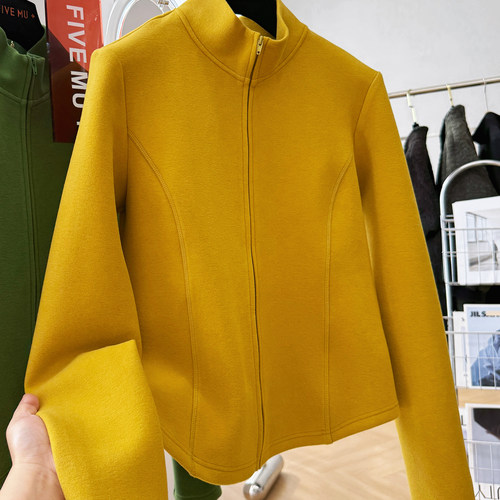 高级感修身保暖拉链卫衣打底衫女