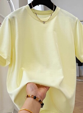 高级感简约多巴胺减龄短袖T恤女夏季半袖打底衫超好看单穿上衣ins