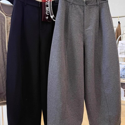 高级感羊毛呢子休闲裤女秋冬