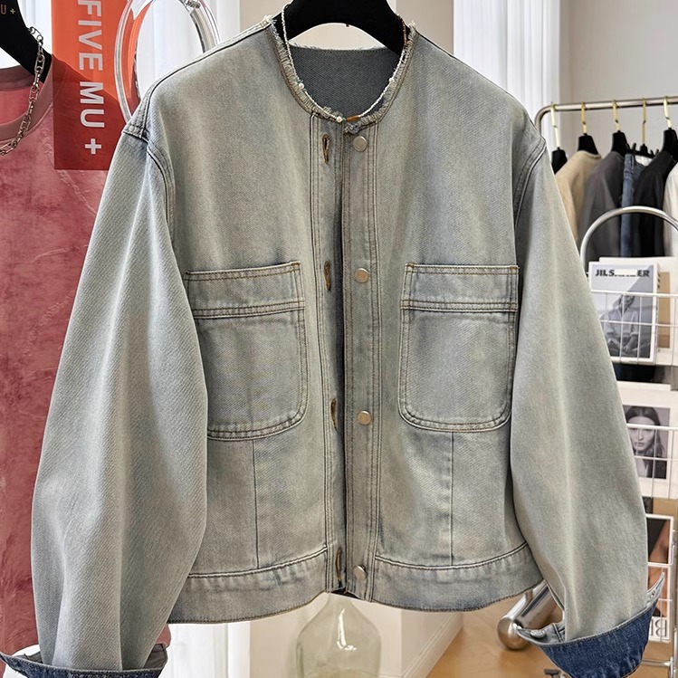 超好看复古休闲牛仔外套女秋季