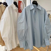 廓形气质超好看上衣 女2025春装 韩系慵懒风宽松休闲纯棉长袖 衬衫