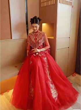 出租改良新中式婉纱仙妮品牌正版出门仙奢铺床减龄少女红色浣溪沙