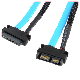 带网屏蔽线 6+7P 笔记本光驱7+6pin延长线高速SATA 13P公对母7+6Pin光驱数据线 笔记本SATA光驱线13P母对母