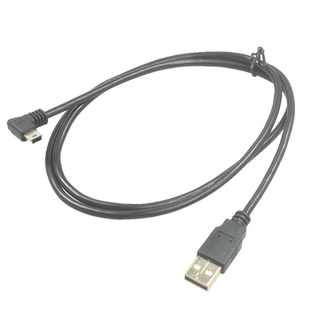 MINI USB左右弯转USB公弯头电子狗移动硬盘数据线左弯迷你5pin线行车记录仪电源线后视镜导航usb接口T型口